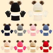 Resim 3'lü Hediye Seti İçeriği: 1 Adet Çift Ponponlu Örme Şapka, Aynı Renkte 1 Adet Kadife Eşarp ve 1 Çift Parmaksız Örme Eldiven. Yayda Erkek ve Kız Çocukların Sıcak Kalması İçin Yumuşak, Rahat, Hava Alan ve Moda. Tatil Doğum Günü İçin Uygundur. 