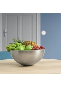 Resim 2 Adet Büyük Servis Kasesi Karıştırma Kasesi Kabı 28 Cm Ve 36 Cm İkea Salata Kasesi Paslanmaz Çelik Metalik Gri 