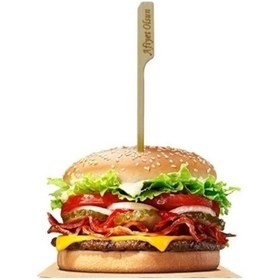 Resim Yassı Afiyet Olsun Çöp Şiş 20 Cm 50 Adet 