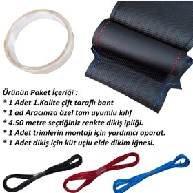 Resim Detay DİREKSİYON KILIFI MAVİ DİKİŞLİ MAVİ ŞERİTLİ FİAT EGEA 2016-2020 MODEL UYUMLU SPOR KARBON DESEN 