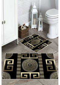 Resim Siyah-gold Kaymaz Taban Banyo Paspas O-1349 çok renkli 