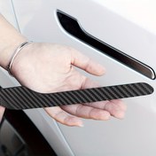 Resim Tesla Model 3/Y için 4 Adet Karbon Fiber Görünümlü Kapı Kolu Sarma - Çizilmeye Karşı Dirençli, Kolay Kurulum Dış Aksesuarlar 
