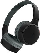 Resim Belkin SoundForm mini kablosuz çocuk kulaklığı, entegre mikrofonlu ve eğlenceli çıkartmalı, 30 saat oynatma – ders, tatil, iPhone, iPad, Galaxy için kulak üstü kulaklık, siyah 