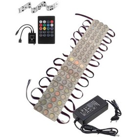 Resim 20 Adet 12 Volt 3 Watt 3 Lensli Rgb 3030 Smd Led Modül Sese Ve Müziğe Duyarlı Kumanda 5a Plastik Ada 