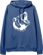 Resim Bear Big Baskılı Hoodie-Royal Mavi Lambuka Store