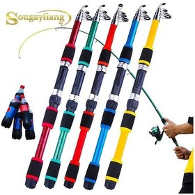 Resim Sougayilang Teleskopik Olta Hafif Taşınabilir Dayanıklı Cam Elyaf Kutup Turuncu 