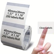 Resim 1 Rulo (230 Yaprak) Şeffaf Termal Hassasiyet Kağıdı - 40mm Genişlik x 30mm Uzunluk - M110, M221, M220, M200 Thermal Printerlar için uyumlu - Su Geçirmez, Yanmaz ve Yağa Dayanıklı - Barkod, Adres, Posta, Ticari & Ev Kullanımı İçin Net Termel Etiketler - Lazer/Mürekkep Püskürtmeli yazıcılar ile ileriye dönük şarjlı termo kağıt rulosu, Termal Etiket Kağıdı 