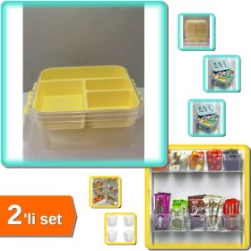 Resim Hereveoyuncak Bölmeli Oyuncak Saklama Kutusu + 6 Adet Mini Düzenleyici Kutu - 2li Set K9S6Q7 