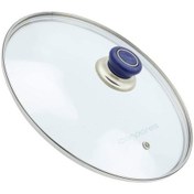 Resim Tencere Sahan Tava Cam Kapağı Kapak 22 Cm Lacivert Tutma Tepesi 