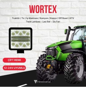 Resim C9 Wortex Turuncu Beyaz Traktör Led Lamba, Sis Farı ve Çalışma Lambası 2 adet 