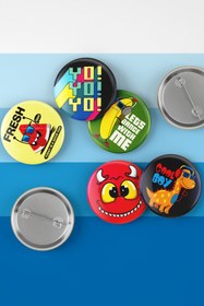 Resim Varyant Cool - Vector - Eğlenceli - Iğneli Rozet - Broş - Yaka - Çanta Rozeti 5 Adet 
