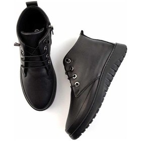 Resim Siyah Hakiki Deri Kadın Bot & Bootie K02331800903 Siyah 