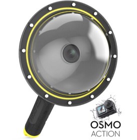 Resim TELESIN Djı Osmo Action 1 Için 6" Dome Port Housing Su Altı Ve Üstü Yarım Küre(SADECE OSMO ACTİON 1) 