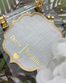 Resim Söz & Nişan Tepsisi Için Söz Mendili Kişiye Özel Kenarları Nakışlı 