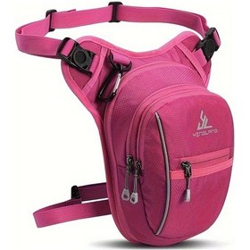Resim Chuangyinshop New Women's Leg Bag Rose Red Unisex Motorcycle Backpack Çok Cepli Gül Kırmızısı 