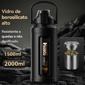 Resim Shun Cam Su Şişesi Spor Su Şişesi Açık Seyahat Taşınabilir Sızdırmaz (Yurt Dışından) 