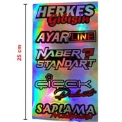 Resim Hologram Sticker Karışık M-2 15x25cm - 5 Parça Set 