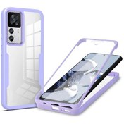Resim Xiaomi 12t / 12t Pro İçin 360 Derece Tam Kapsamlı Telefon Kılıfı Mor 