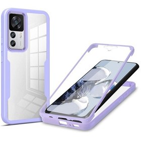 Resim Xiaomi 12t / 12t Pro İçin 360 Derece Tam Kapsamlı Telefon Kılıfı Mor 
