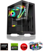 Resim Zeiron Dragon V10 Ryzen 7 5700x 32GB Ram 1TB NVMe M.2 SSD RTX4060 Ekran Kartı Oyuncu Masaüstü Bilgisayar 