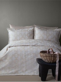 Resim Bedline Tek Yatak Örtüsü Çift Kişilik Areca Bej 230x240 Cm Bej 