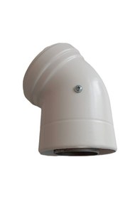 Resim 45 Derece Hermetik Kombi Baca Dirseği Şofben Baca Dirseği Beyaz 