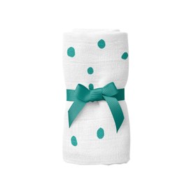 Resim Bird of Life Mint Dots Müslin Bebek Örtüsü - 70x70cm 