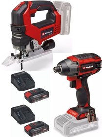 Resim Einhell TP-CI 18/220 Li Bl Vidalama + TP-JS 18/135 Li Bl Dekupaj + 2x2.5AH Kömürsüz Set 