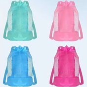 Resim FFYUANFS Büyük Kapasiteli Plaj Filesi - Saplı Dayanıklı Polyester Katlanabilir Sırt Çantası, Plaj Gereçleri için Taşınabilir Depolama Tote, Yaz Seyahati & Piknikler, Canlı Karışık Renkler (3+) 
