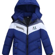 Resim Stil Blue & White Winter Jacket ile "BR" Logo - Sonbahar ve Kış için Sıcak, Rahat, Uzun Kollu Kapüşonlu Ceket, Polyester Dolgulu, Sonbahar ve Kış için Rahat Giyim | Şık Kış Ceketi | Fermuarlı Ceket 