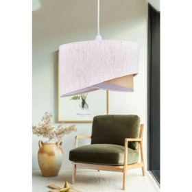 Resim Elips 2 Katlı Kumaş Pasta Avize Çocuk Odası Yatak Odası Salon Mutfak Hol 