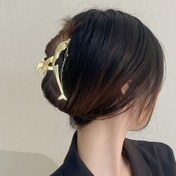 Resim Zarif Sevimli Yıldız Balina Şeklinde Saç Tokası, Alaşım Metal Düz Renk Köpekbalığı Tokası, 14 yaş ve üzeri için Moda Saç Aksesuarı - Tek Parça 