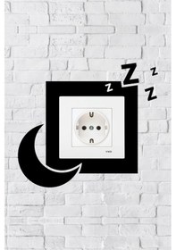 Resim Uyku Ve Gece Tasarım Priz Çerçevesi İç Ölçü 8,4x8,4 Cm Dekoratif Priz - Anahtar Çerçevesi 