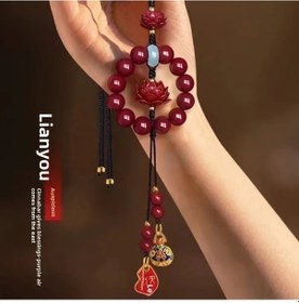 Resim Willowhaven Kaliteli Yakut Kırmızısı Oto Ağaçlığı Doğal Malzeme Geriyizlem Aynası Güvenlik Kolyesi 