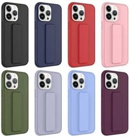 Resim Zore Apple için uyumlu iPhone 14 Pro Kılıf Zore Qstand Kapak Pembe 