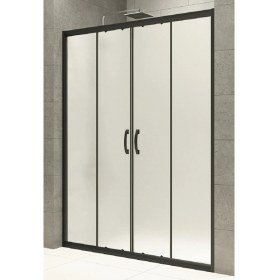 Resim Durul Duşakabin Ön Cephe Siyah 5mm Buzlu Yükseklik 190 cm 