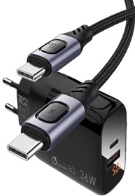 Resim JUDAS C7 Pd (TYPE-C) Micro Usb Girişli Adaptör C7 Type-c To Type-c 5a/100w Şarj Kablosu -2mt 