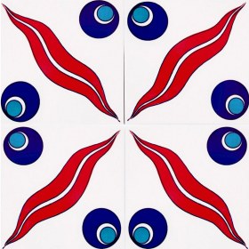 Resim Armada Çini 20x20 Cm SP 14 Kütahya Çinisi İznik Desenli Çini Karo 