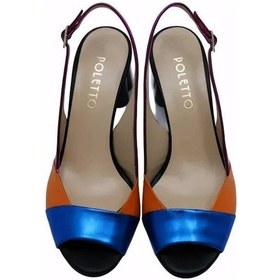 Resim Poletto Hakiki Deri Sıyah Sandalet Topuklu 4183 173 V1-538 Siyah 