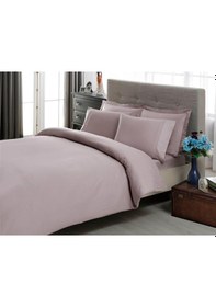 Resim Taç Stripe Premium Basic Nevresim Takımı Lila 