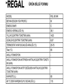 Resim Regal Rgl 80 Mk Mekanik Termosifon 