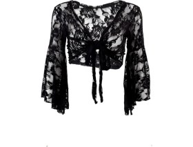 Resim Guangdong Spirit Oryantal Dans Dantel Bluz Choli Top Bra Giyim Kostümleri-Siyah 