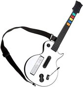 Resim Gitar Hero ve Rock Band Oyunları için Gitar Askılı Wii Gitar Kontrol Cihazı, Beyaz 