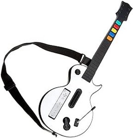 Resim Gitar Hero ve Rock Band Oyunları için Gitar Askılı Wii Gitar Kontrol Cihazı, Beyaz 