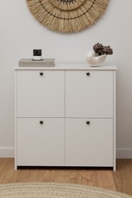 Resim Monte Sehpa Cube Ayakkabılık Beyaz 