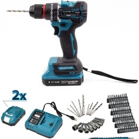 Resim 36V 5AH Çelik Mandren Darbeli Şarjlı Matkap Vidalama 84 Parça 