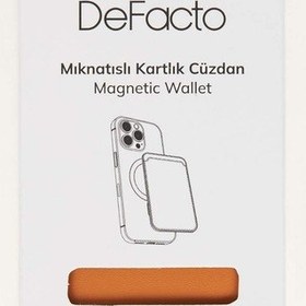Resim Defacto Suni Deri Mıknatıslı Turuncu Kartlık Cüzdan H9090axnsog34 Turuncu-og34 