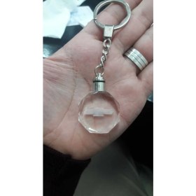 Resim LED Işıklı 3D Kristal Arabanahtarlık ve Yedek Pil Hediye 