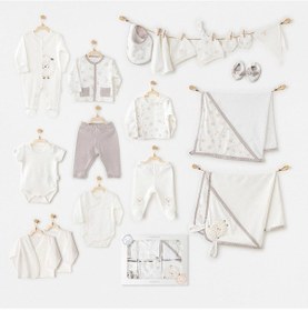 Resim Andywawa Ac25562 Newborn Set Tinny Ships 20'li Hastane Çıkışı Ekru Ekru 