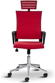 Resim Rigel Başlıklı Metal Ayaklı Çalışma Koltuğu Ofis Sandalyesi (Kırmızı) 